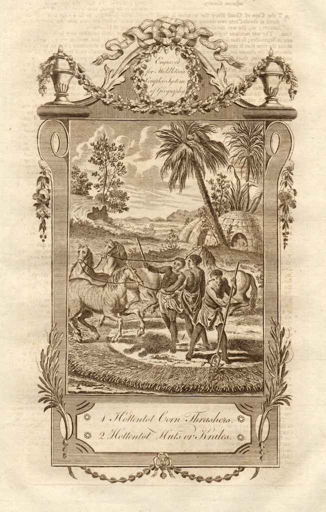 Hottentot corn thrashers & krales. Khoikhoi. Southern Africa. MIDDLETON 1779